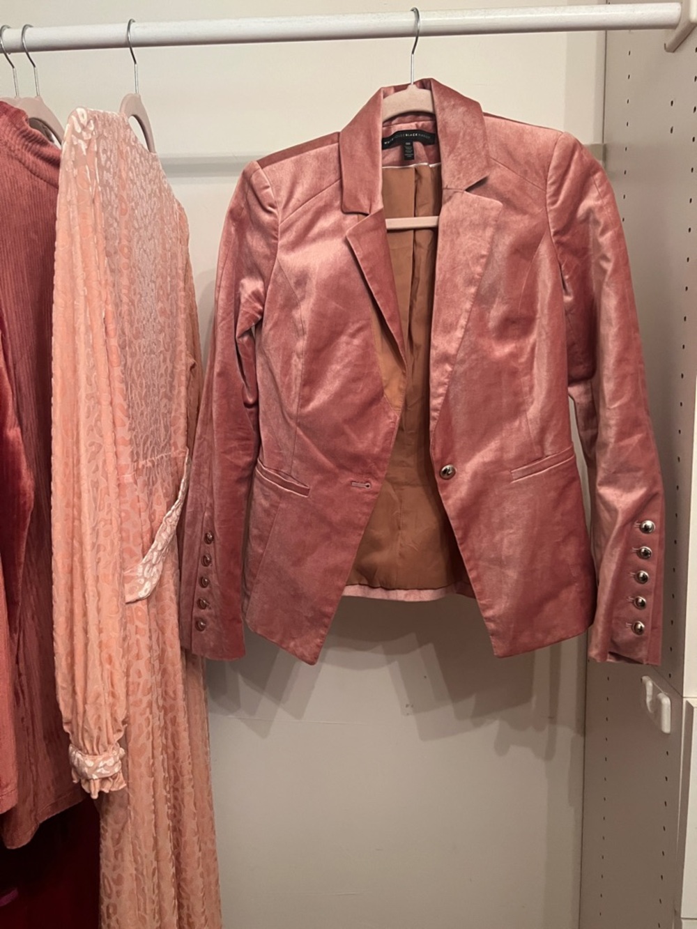 White House Black Market Dusty Rose Velvet Blazer